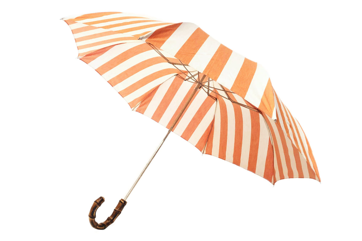 マリアフランチェスコ 折りたたみ傘 オレンジ×ストライプ 